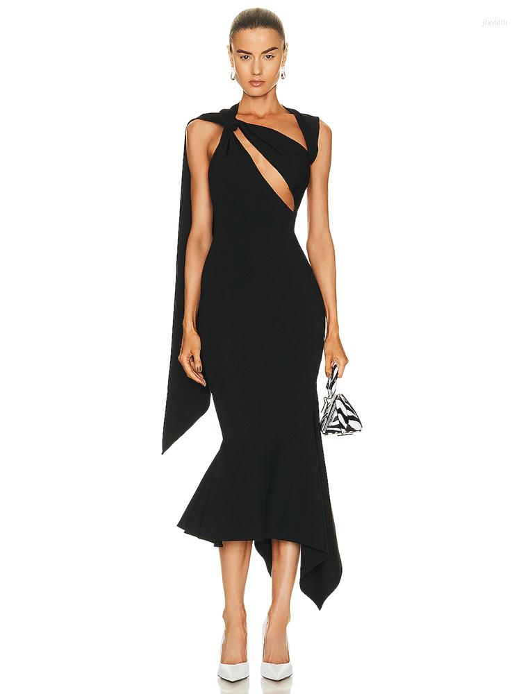Casual Dresses Sexy Diagonal Collar Cutout Design Long Dress Women Black Sleeveless Backless Irregular Slim Elegant Evening Club Party
Casual Dresses Sexy Diagonal Collar Cutout Design Long Dress Women Black Sleeveless Backless Irregular Slim Elegant Evening Club Party
