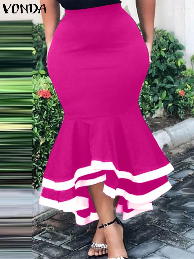 Skirts VONDA Elegant Party Skirt 2023 Women Office High Waist Ruffled Fishtail Sexy Zipper Casual Pleated Color Patchwork Bottom, Rose
Skirts VONDA Elegant Party Skirt 2023 Women Office High Waist Ruffled Fishtail Sexy Zipper Casual Pleated Color Patchwork Bottom, Rose