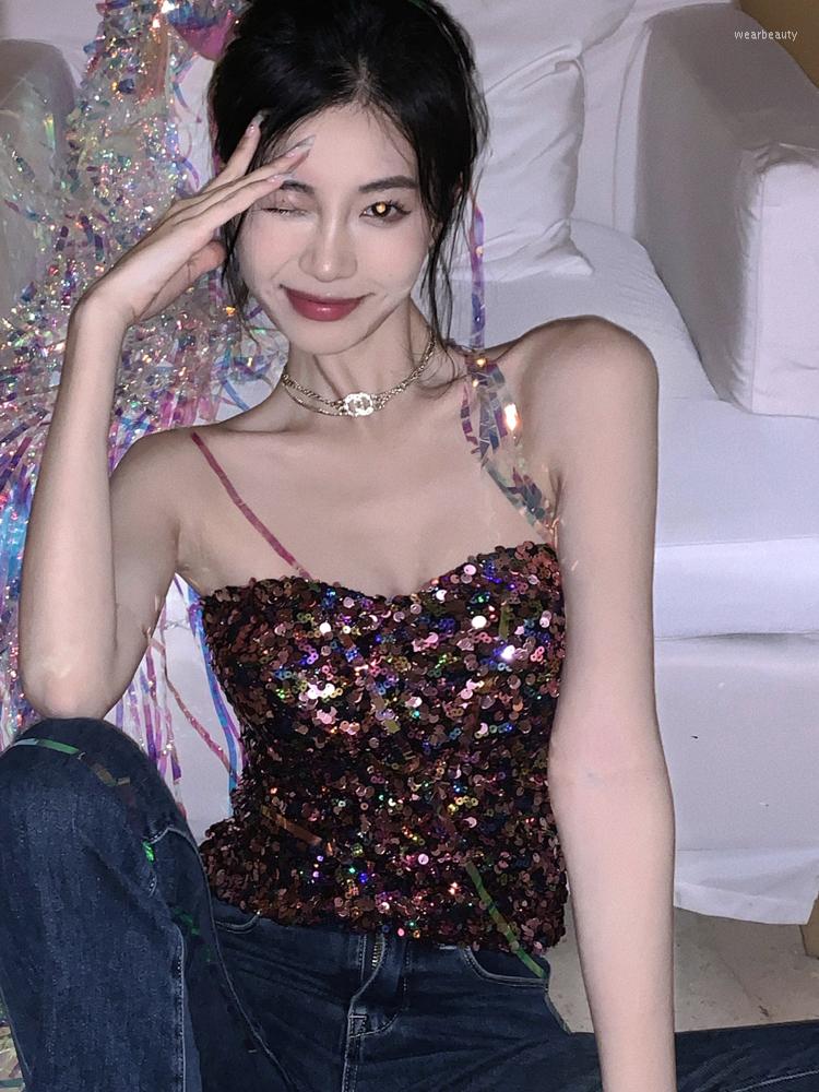 Women' Tanks Summer Women Sequins Streetwear Backless Camisole Female Vintage Club Ladies Vest Casual Strapless Slim Tank Top, Mixed color
Women' Tanks Summer Women Sequins Streetwear Backless Camisole Female Vintage Club Ladies Vest Casual Strapless Slim Tank Top, Mixed color