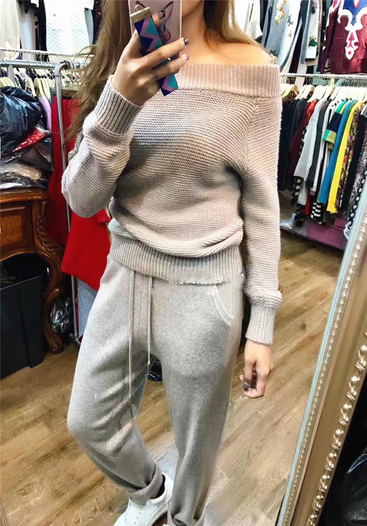 Women' Two Piece Pants 2023 O-neck Limited Knitted Two-piece High-end Fashion Mink Velvet Wool Suit Sleeve Sweater Trousers Casual Sets Of, Gray
Women' Two Piece Pants 2023 O-neck Limited Knitted Two-piece High-end Fashion Mink Velvet Wool Suit Sleeve Sweater Trousers Casual Sets Of, Gray