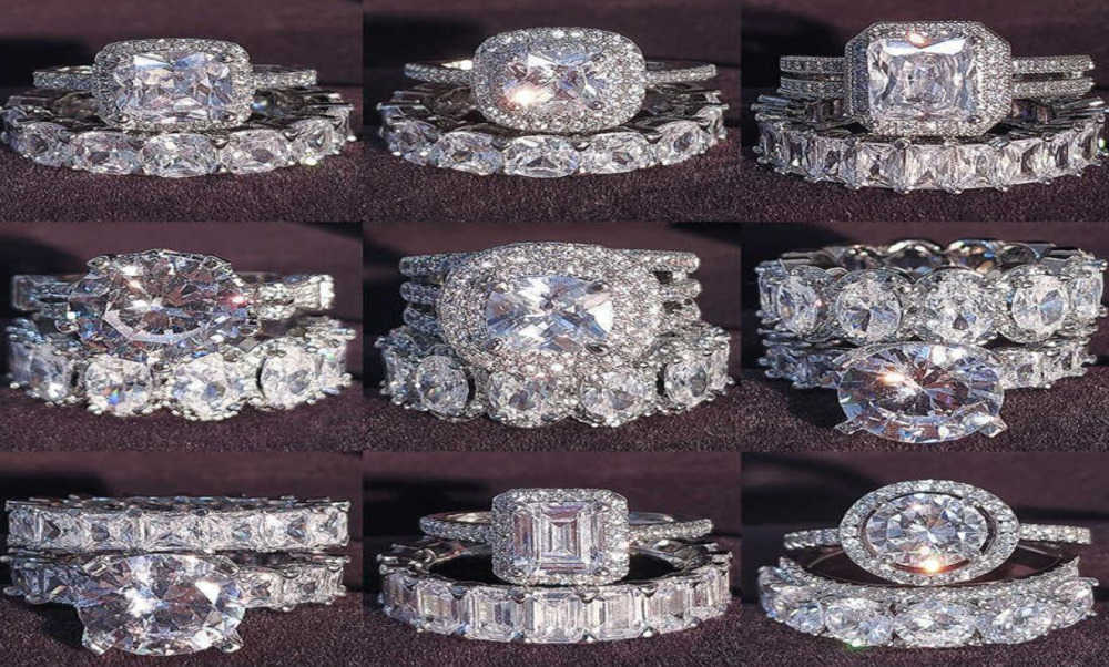 Band Rings Luxury Real 925 Sterling Silver Oval Princess Cut Wedding Ring Set For Women Engagement Eternity Jewelry Zirconia Motion current 85ess
Band Rings Luxury Real 925 Sterling Silver Oval Princess Cut Wedding Ring Set For Women Engagement Eternity Jewelry Zirconia Motion current 85ess