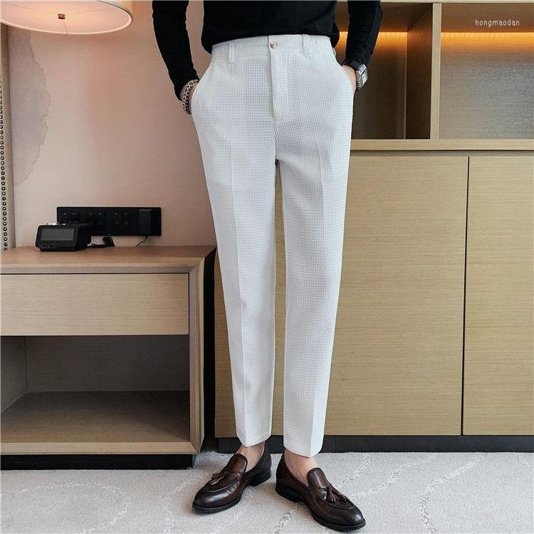 Men's Suits Waffle Casual Mens Suit Pant Nine-point Trousers Feet Slim Breathable Comfortable High Quality Male Brand Business H226, White
Men's Suits Waffle Casual Mens Suit Pant Nine-point Trousers Feet Slim Breathable Comfortable High Quality Male Brand Business H226, White