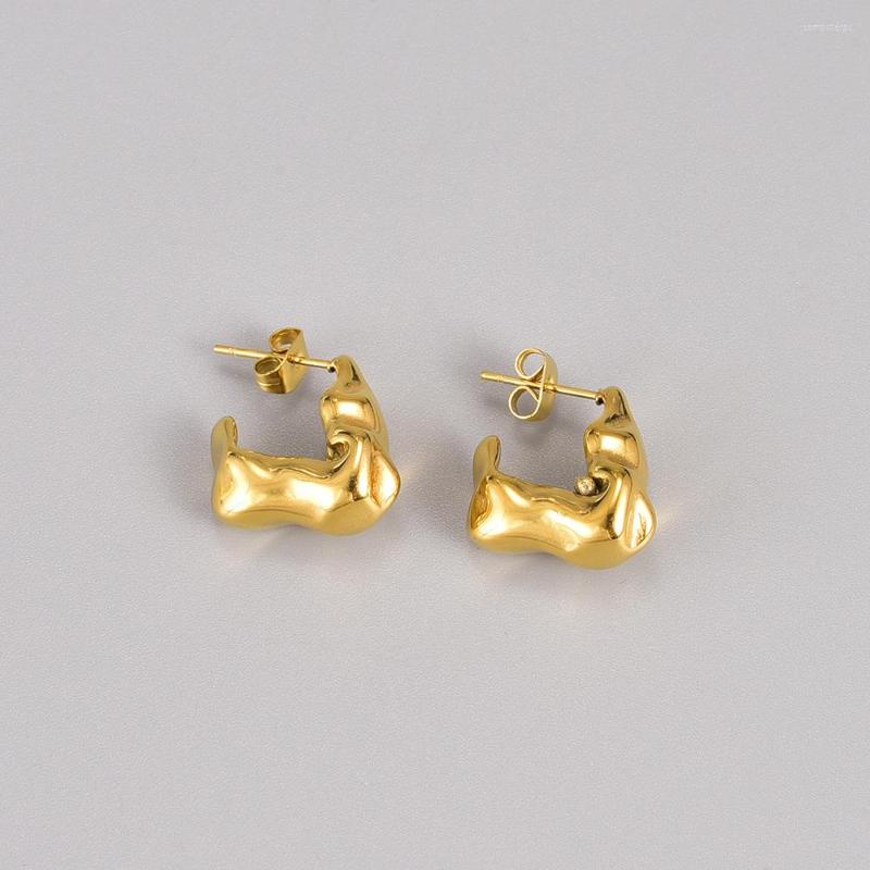 Hoop Earrings 1 Pair Stainless Steel Lava Fold Gold Color 18K Ear Studs For Women Girl Female
Hoop Earrings 1 Pair Stainless Steel Lava Fold Gold Color 18K Ear Studs For Women Girl Female