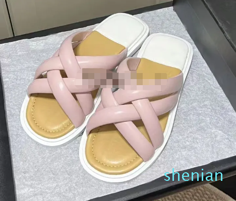 Designer Cloud Slippers Women Cross Weave Sandals Square Toe Flip-Flops Thick Bottom Slipper Leather Outsole Sheepskin Lining Beach Shoes, Blue
Designer Cloud Slippers Women Cross Weave Sandals Square Toe Flip-Flops Thick Bottom Slipper Leather Outsole Sheepskin Lining Beach Shoes, Blue
