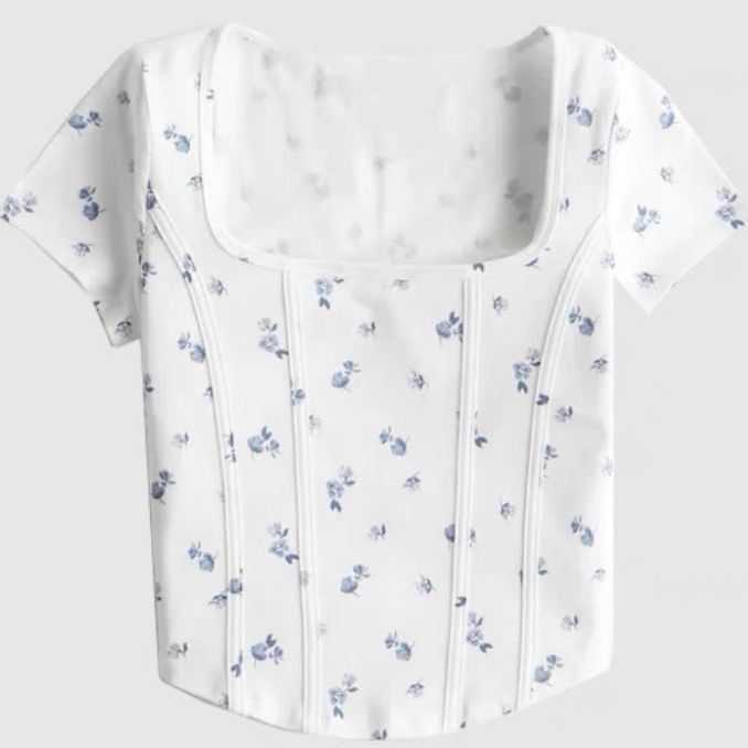 Women' T-Shirt Square Neck Solid T Shirt Women Short Sleeve Summer Fish Bone Tee Casual Tank Top Fashion Crop Top Female Y2k Tshirt Streetwear Z0418, Green
Women' T-Shirt Square Neck Solid T Shirt Women Short Sleeve Summer Fish Bone Tee Casual Tank Top Fashion Crop Top Female Y2k Tshirt Streetwear Z0418, Green