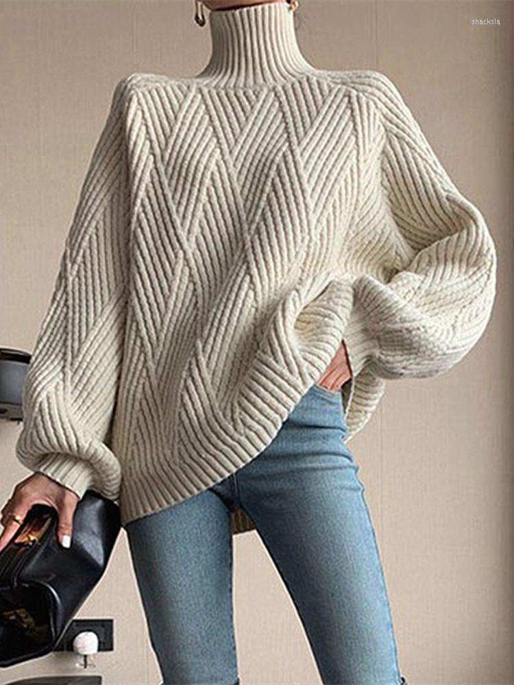 Women's Sweaters Solid Turtleneck Sweater Women Autumn Winter Fashion Long-Sleeved Loose Knitted Tops Casual Thermal Thicken Short Pullover, White
Women's Sweaters Solid Turtleneck Sweater Women Autumn Winter Fashion Long-Sleeved Loose Knitted Tops Casual Thermal Thicken Short Pullover, White