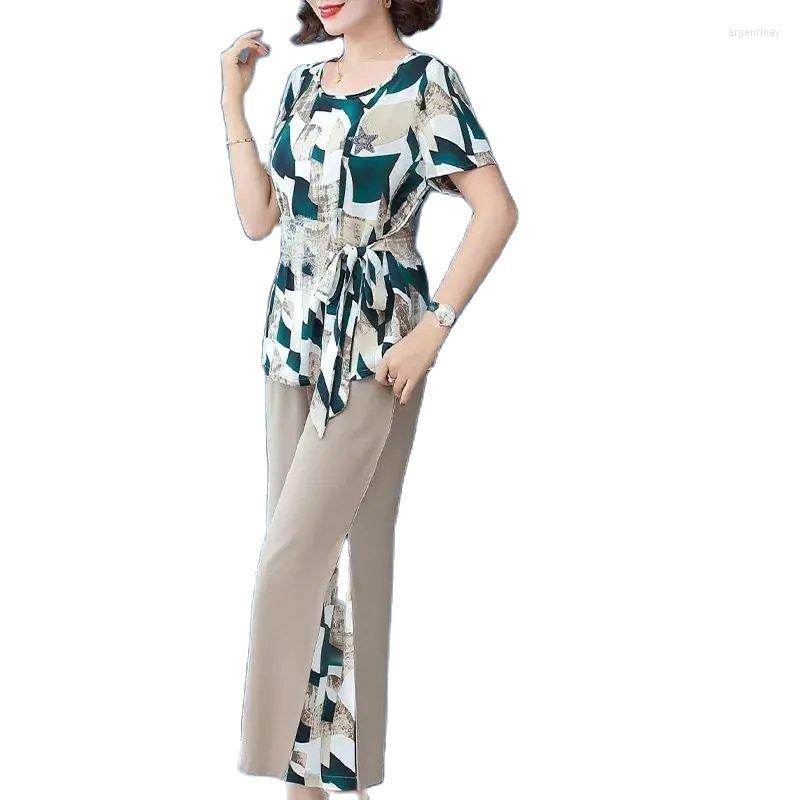 Women's Two Piece Pants Mother Suit 2023 Summer Two-Piece Set Foreign Style 40-Year-Old 50 Middle-Aged Female Chiffon Shirt Short-Sleeved, One-piece black top
Women's Two Piece Pants Mother Suit 2023 Summer Two-Piece Set Foreign Style 40-Year-Old 50 Middle-Aged Female Chiffon Shirt Short-Sleeved, One-piece black top
