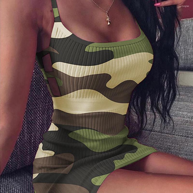 Casual Dresses Fashion Women Stitching Color Sexy Sleeveless Hollow Side Ribbed Camouflage Print Club Bodycon Sling Dress, Blue
Casual Dresses Fashion Women Stitching Color Sexy Sleeveless Hollow Side Ribbed Camouflage Print Club Bodycon Sling Dress, Blue