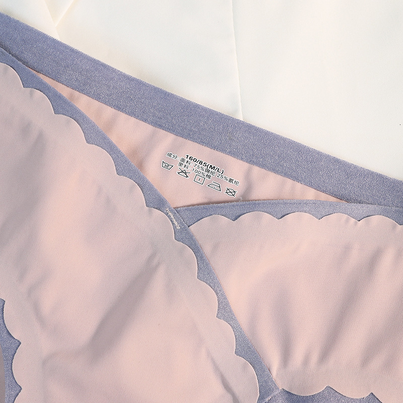 Women's Panties 10PCS/Lot Ice Silk Scarless Women's Underpanties Simple Colorless Cross Waist Sexy V-shaped Tummy Breathable Women's Un