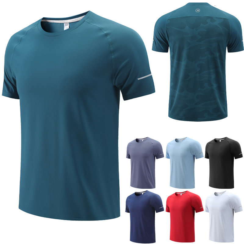 Men's T-Shirts Men Gym T-shirt Quick Dry Sport Short Sleeve Casual Multicolor T Shirts New Breathable Workout Tops Male Running Shirts 230420