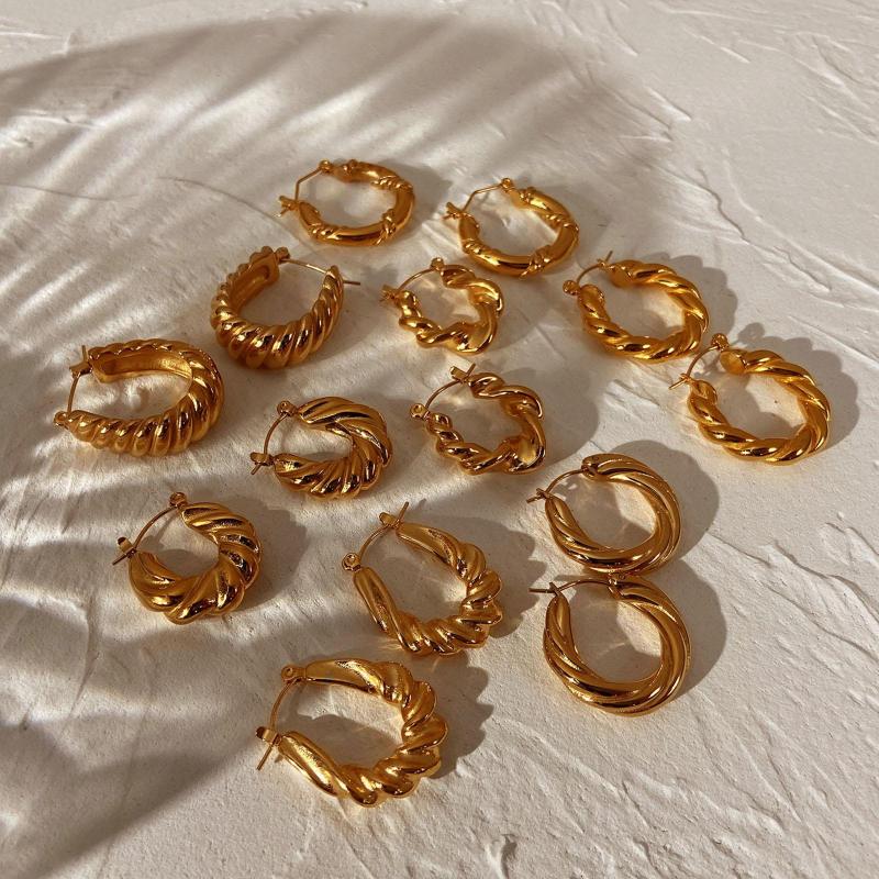 Hoop Earrings 1 Pair Stainless Steel 18K Real Gold Plated Croissant-shaped For Women Fashion Jewelry
Hoop Earrings 1 Pair Stainless Steel 18K Real Gold Plated Croissant-shaped For Women Fashion Jewelry