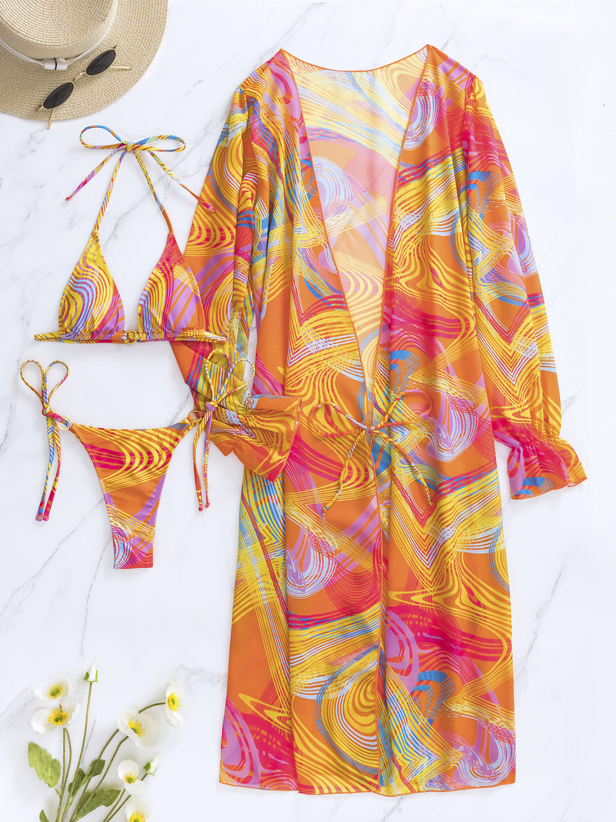 Women's Swimwear Micro Bikini 3 Piece Sexy Print Set Brazilian Swimsuit For Women Bathing Suit Beachwear Biquini 230420