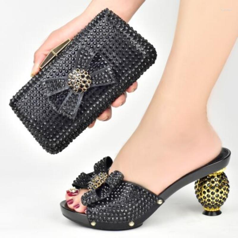 Sandals 1 Set Italian Shoes Rhinestone And Bag Luxury Crystal For Women Party, Black
Sandals 1 Set Italian Shoes Rhinestone And Bag Luxury Crystal For Women Party, Black