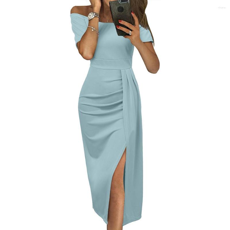 Women's Swimwear European And American Patchwork Solid Color Waistband Dress Women's Summer Slim One-Line Neck Split Skirt 2023, Wathet
Women's Swimwear European And American Patchwork Solid Color Waistband Dress Women's Summer Slim One-Line Neck Split Skirt 2023, Wathet