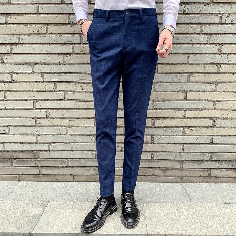 Men's Suits Mens Plaid Dress Pants Flat-Front Skinny Windowpane Blue Prom Trousers Men Slim Fit Casual Work Solid Pant
Men's Suits Mens Plaid Dress Pants Flat-Front Skinny Windowpane Blue Prom Trousers Men Slim Fit Casual Work Solid Pant