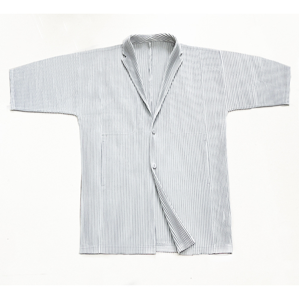Men's Vests Miyake Pleated Mens Blazer 2023 Summer Breathable Sunscreen Coat Casual Business Japanese Style Mesh Jacket 230420