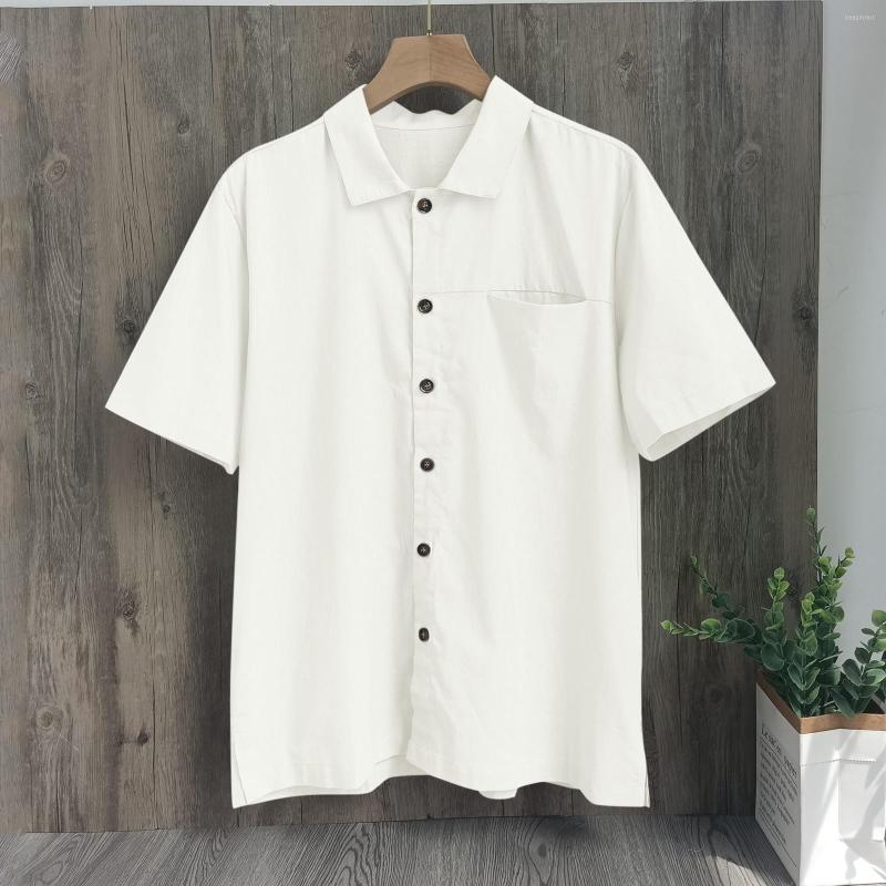 Men's Casual Shirts Vintage Men's Loose Cotton Linen Solid Color Shirt Lapel Short Sleeves With Pockets Decorative Camisas, Gray
Men's Casual Shirts Vintage Men's Loose Cotton Linen Solid Color Shirt Lapel Short Sleeves With Pockets Decorative Camisas, Gray