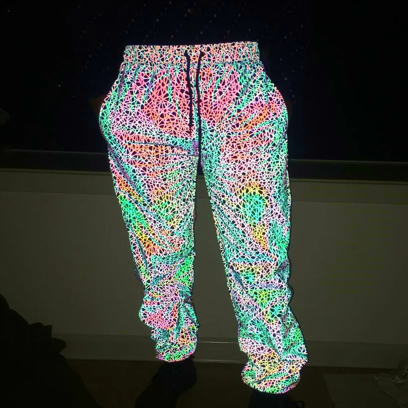 Men's Pants Bird's Nest Pattern Dazzling Reflective Casual Pants Europe And America Men's And Women's Seven Color Reflective Pants Large Size, As picture
Men's Pants Bird's Nest Pattern Dazzling Reflective Casual Pants Europe And America Men's And Women's Seven Color Reflective Pants Large Size, As picture