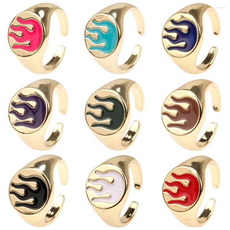 Cluster Rings EYIKA Creative Simple Colorful Drop Oil Enamel Flame Chunky Ring Vintage Harajuku Fire Anillo For Women Girls Gold Jewelry
Cluster Rings EYIKA Creative Simple Colorful Drop Oil Enamel Flame Chunky Ring Vintage Harajuku Fire Anillo For Women Girls Gold Jewelry