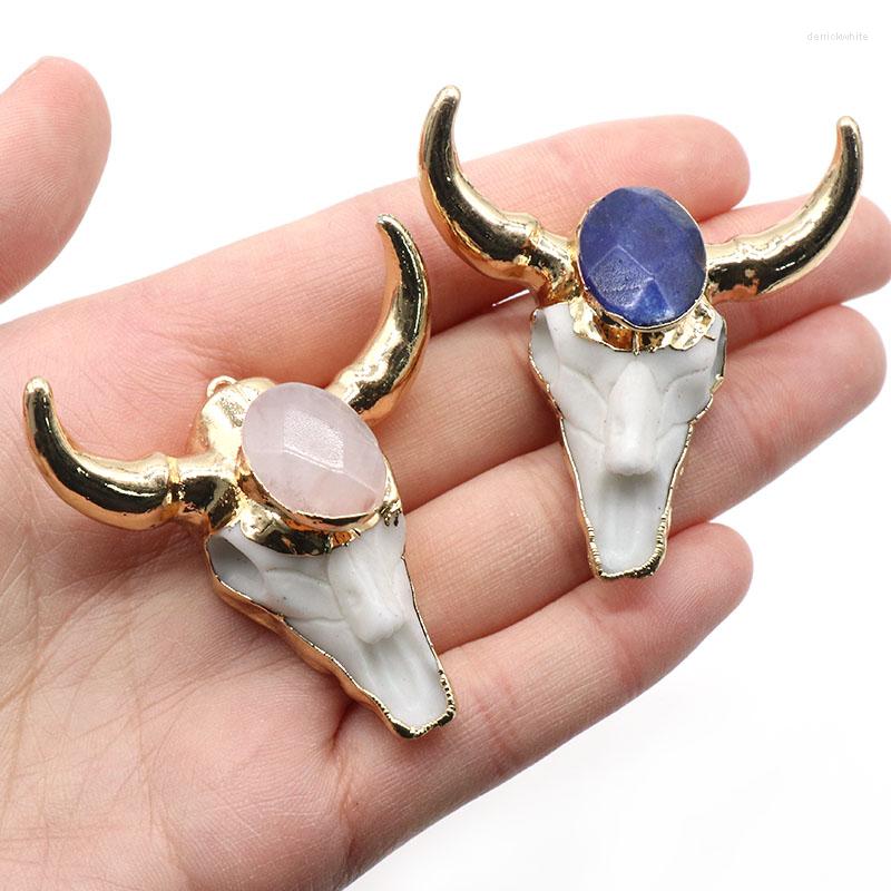 Pendant Necklaces Acrylic Bull Head Vintage Amethyst Pink Crystal Colorful Tribal Charm For Necklace Punk DIY Making Jewelry Accessories
Pendant Necklaces Acrylic Bull Head Vintage Amethyst Pink Crystal Colorful Tribal Charm For Necklace Punk DIY Making Jewelry Accessories