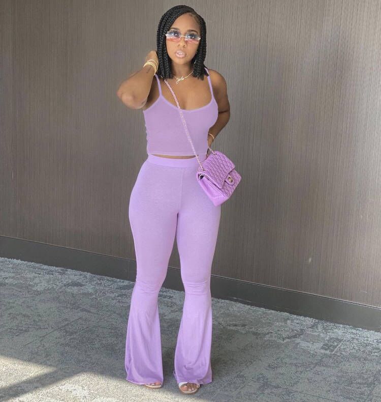 2024 Designer Summer Tracksuits Women Outfits Two Piece Sets Sleeveless tank top and Flared Pants Casual Jogger Suits Solid Sportswear Wholesale Cloth