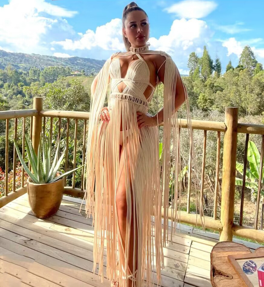 Casual Dresses Beachapche White Womens Turtleneck Long Tassel Sexy Perspective Design Maxi Dress Fashion Nightclub Runway Macrame Dress 230420, Army green
Casual Dresses Beachapche White Womens Turtleneck Long Tassel Sexy Perspective Design Maxi Dress Fashion Nightclub Runway Macrame Dress 230420, Army green