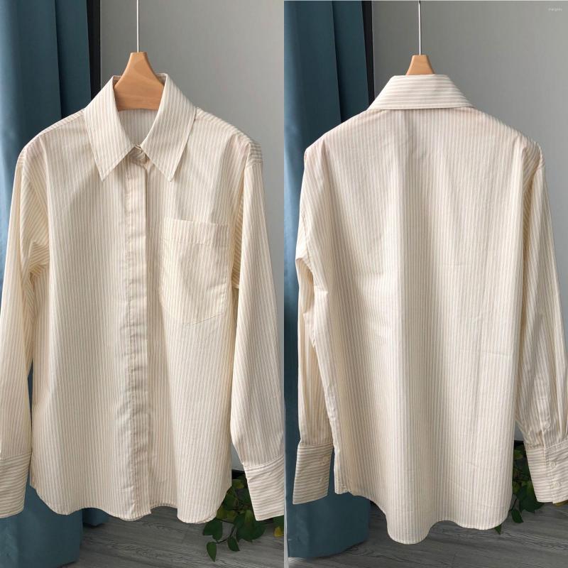 Women' Blouses Women Single Breasted Turn-Down Collar Cotton Stripes Casual Female Loose Shirt With One Pocket
Women' Blouses Women Single Breasted Turn-Down Collar Cotton Stripes Casual Female Loose Shirt With One Pocket