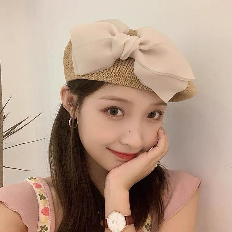 Berets INS Ladies Bow Knit Black Beret Women Sweet Dome Hollow Breathable Four Seasons Painter Hat Chiffon French Women's Casqutes, Beige
Berets INS Ladies Bow Knit Black Beret Women Sweet Dome Hollow Breathable Four Seasons Painter Hat Chiffon French Women's Casqutes, Beige