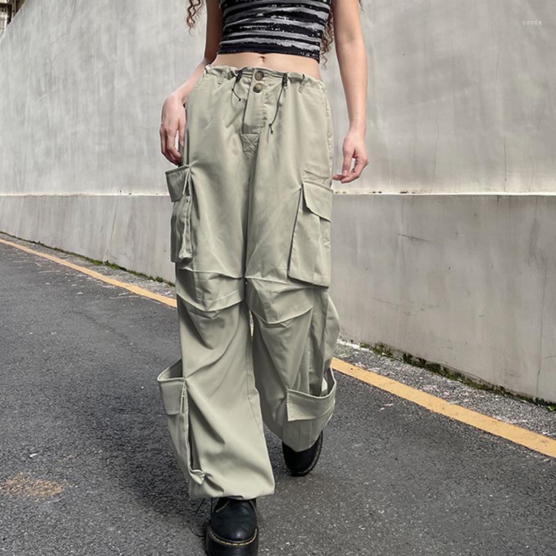 Women' Pants Big Pocket Cargo Women Streetwear Hipster Loose Sweatpants Fashion High Waist Multi-pocket Female Trousers, Grey
Women' Pants Big Pocket Cargo Women Streetwear Hipster Loose Sweatpants Fashion High Waist Multi-pocket Female Trousers, Grey