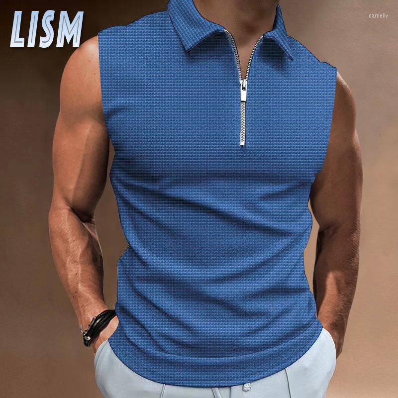 Men' Tank Tops LISM Mens Solid Color Polo Shirt Sleeveless Turn-Down Collar Zipper Top For Men Casual Streetwear Summer Male, White
Men' Tank Tops LISM Mens Solid Color Polo Shirt Sleeveless Turn-Down Collar Zipper Top For Men Casual Streetwear Summer Male, White