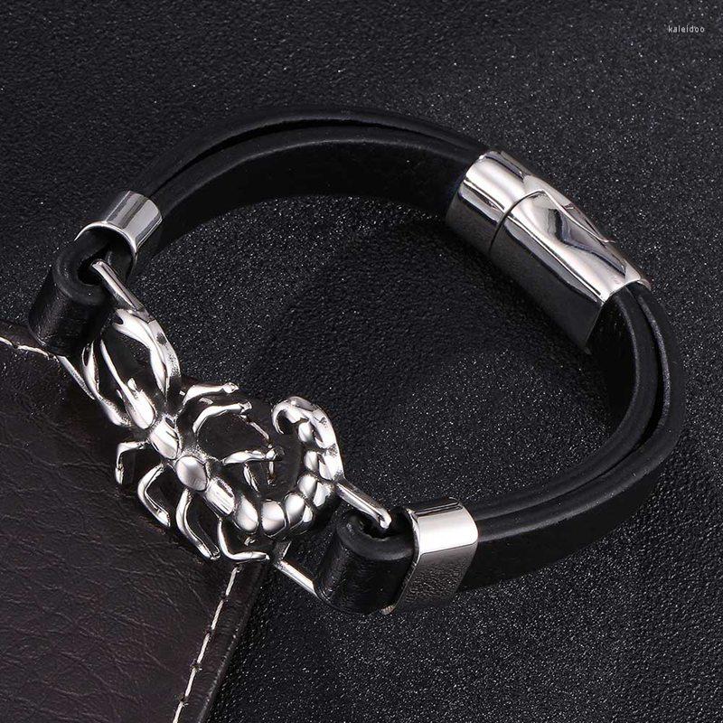 Charm Bracelets Trendy Scorpion Bracelet Men Jewelry Punk Black Leather Hand Bangles Magnet Clasp Cool Man Wristband FR0477
Charm Bracelets Trendy Scorpion Bracelet Men Jewelry Punk Black Leather Hand Bangles Magnet Clasp Cool Man Wristband FR0477