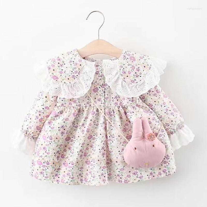 Girl Dresses Little Girls Spring Dress Baby Floral Outfits Cotton Clothes With Bag Kids Long Sleeve Pink Purple, 983
Girl Dresses Little Girls Spring Dress Baby Floral Outfits Cotton Clothes With Bag Kids Long Sleeve Pink Purple, 983