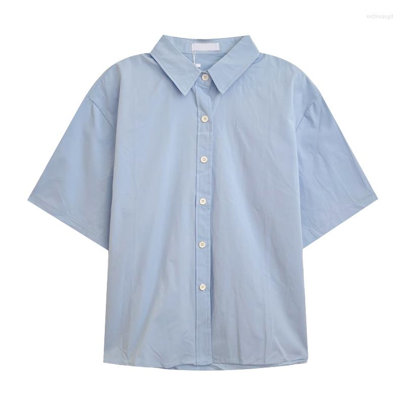 Women's Blouses Spring And Summer Girls Fresh Solid Color Basic Simple Lapel Breathable Cotton Casual Short-sleeved Shirt, Blue
Women's Blouses Spring And Summer Girls Fresh Solid Color Basic Simple Lapel Breathable Cotton Casual Short-sleeved Shirt, Blue