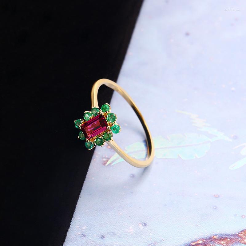 Cluster Rings UNICE Solid 14K Real Yellow Gold Candy Colored Geometric Ring Natural Garnet Fine Jewelry Emerald Women PartyGift
Cluster Rings UNICE Solid 14K Real Yellow Gold Candy Colored Geometric Ring Natural Garnet Fine Jewelry Emerald Women PartyGift