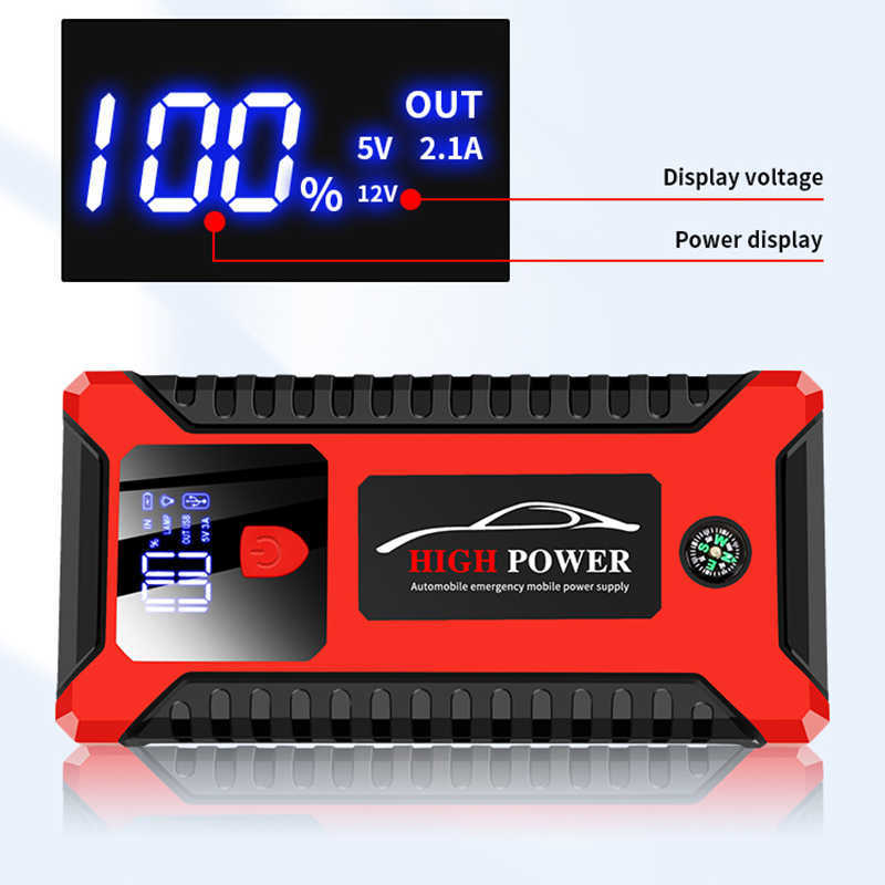 EAFC 12V Car Jump Starter Power Bank Portable Car Battery Booster ChargerStarting Device Auto Emergency Start-up Lighting