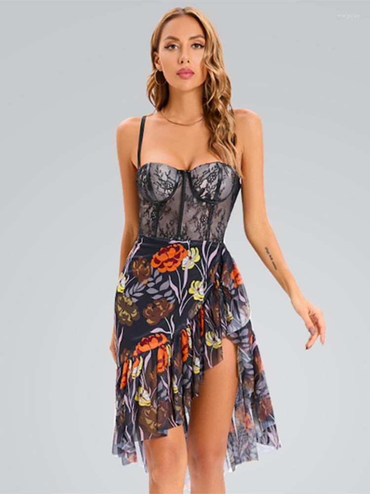 Casual Dresses Sexy Spaghetti Straps Floral Printed Bodycon Midi Dress Women Summer Elegant Gown Lace Patchwork Ruffles Runway Club Party, Black
Casual Dresses Sexy Spaghetti Straps Floral Printed Bodycon Midi Dress Women Summer Elegant Gown Lace Patchwork Ruffles Runway Club Party, Black