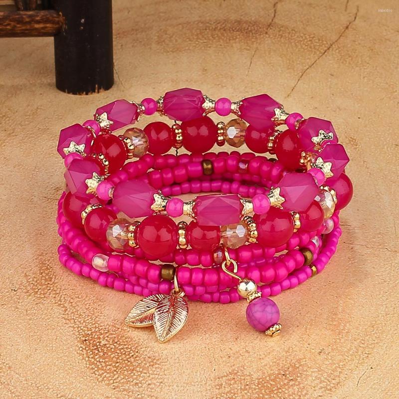 Charm Bracelets Fashion Rose Red Boho Bracelet Set Women Crystal Beads Rope Girls Ethnic Leaf Wrap Pulseira Feminina
Charm Bracelets Fashion Rose Red Boho Bracelet Set Women Crystal Beads Rope Girls Ethnic Leaf Wrap Pulseira Feminina