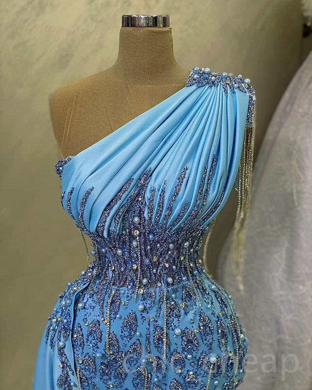 April 2023 Aso Ebi Beaded Crystals Prom Dress Mermaid Lace Urious Evening Formal Party Second Reception Birthday Engagement Gowns Dresses Robe De Soir