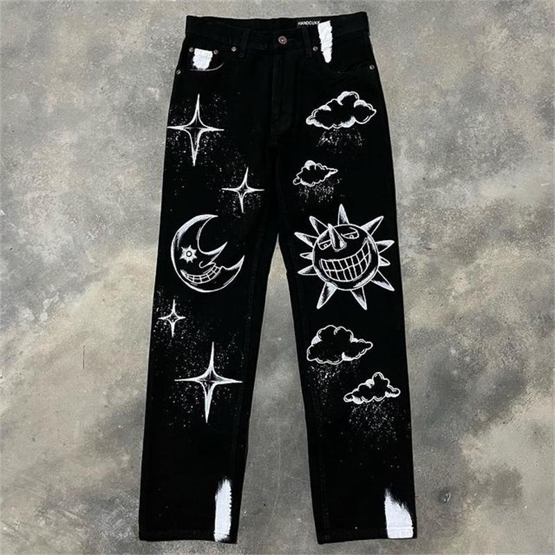 Men' Jeans Harajuku Style Street American Star Print Black Loose Hiphop Wideleg Sports Pants Casual Trend Straight Long 230419, Beige
Men' Jeans Harajuku Style Street American Star Print Black Loose Hiphop Wideleg Sports Pants Casual Trend Straight Long 230419, Beige