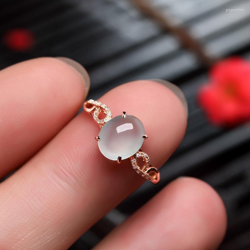 Cluster Rings Creative Design Diamond-set Chalcedony Egg Round Opening Adjustable Ring Elegant Chinese Exquisite Women's Silver
Cluster Rings Creative Design Diamond-set Chalcedony Egg Round Opening Adjustable Ring Elegant Chinese Exquisite Women's Silver
