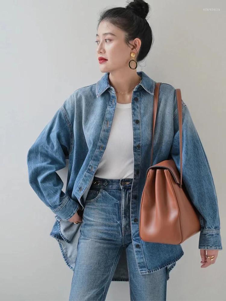 Women's Jackets 2023Women Cotton Turn-Down Collar Single-Breasted Shirt Coat Ladies Straight Long Sleeve Causal All-Match Jacket, Blue
Women's Jackets 2023Women Cotton Turn-Down Collar Single-Breasted Shirt Coat Ladies Straight Long Sleeve Causal All-Match Jacket, Blue