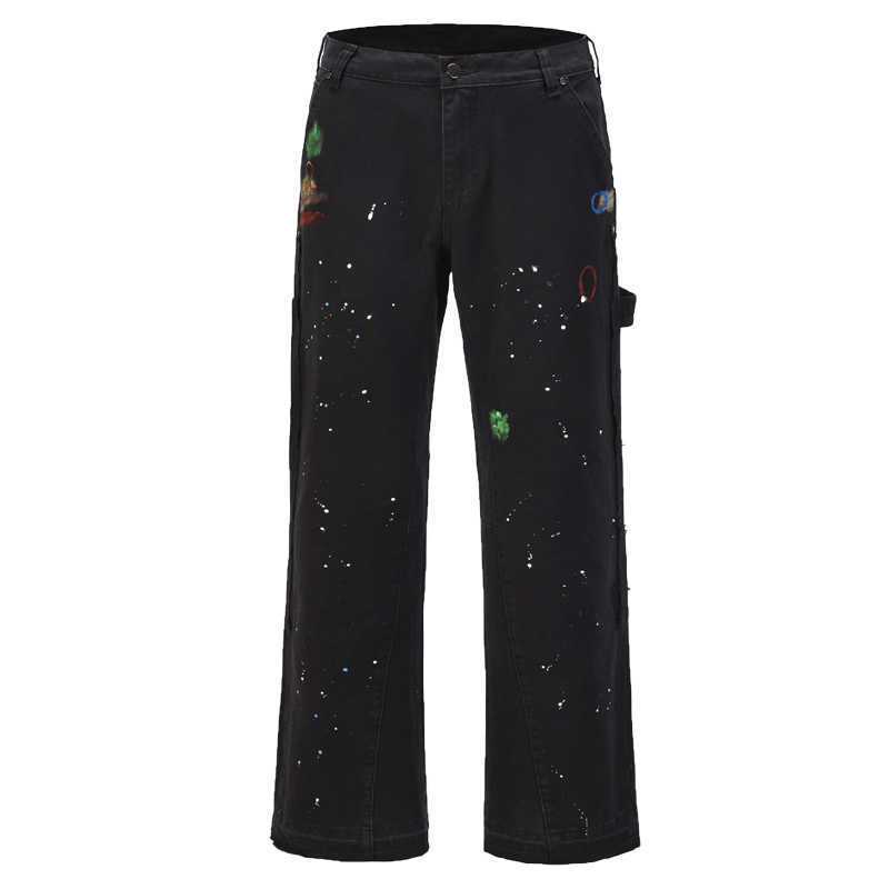 Designer Clothing Denim Pants High Street Galleryes Depts the Same Splash Graffiti Micro Flared Pants Men's Trend brand Contrast Color Stitching Mopping Jeans, Khaki
Designer Clothing Denim Pants High Street Galleryes Depts the Same Splash Graffiti Micro Flared Pants Men's Trend brand Contrast Color Stitching Mopping Jeans, Khaki