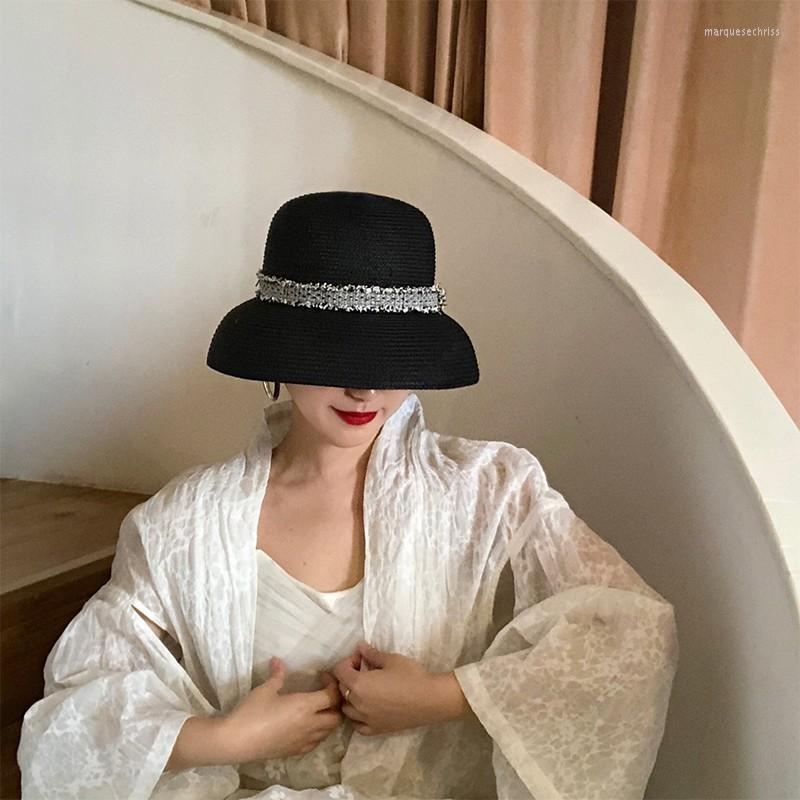 Wide Brim Hats Black French Hepburn Women'S Summer Fashion Korean Version Sun Shading And Sunscreen Temperament Generous Hat, Beige
Wide Brim Hats Black French Hepburn Women'S Summer Fashion Korean Version Sun Shading And Sunscreen Temperament Generous Hat, Beige