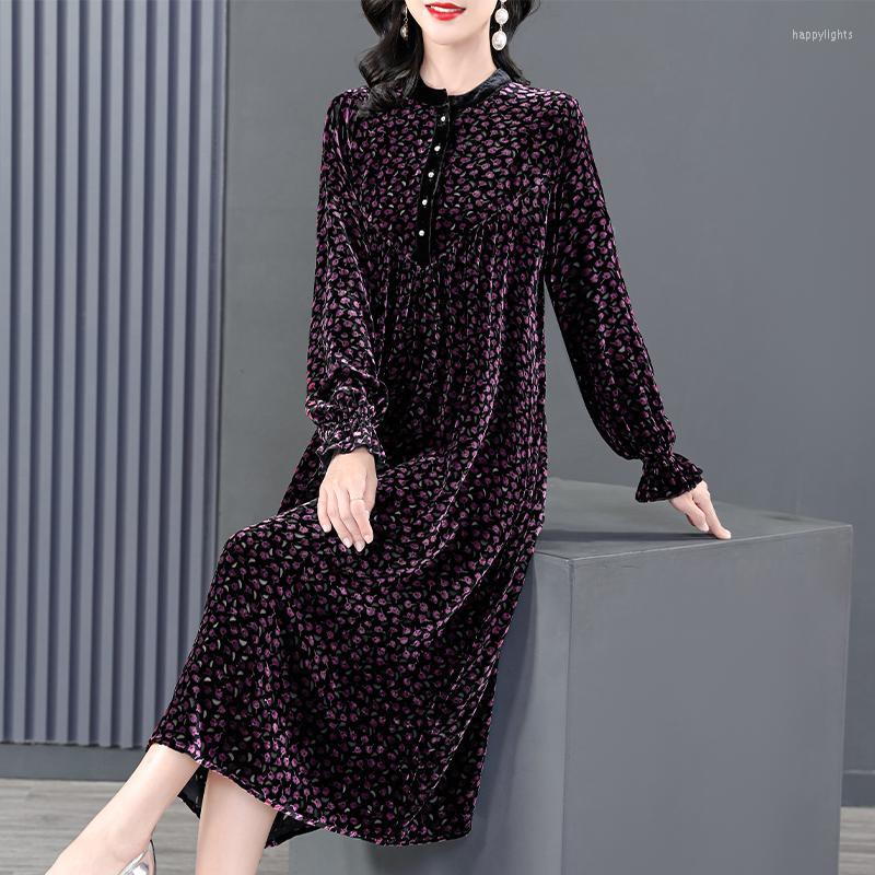 Casual Dresses Floral Velvet Dress Women Autumn And Winter Long Sleeve Large Size Luxury Fashionable Korean Stand Collar Vestidos, Picture shown
Casual Dresses Floral Velvet Dress Women Autumn And Winter Long Sleeve Large Size Luxury Fashionable Korean Stand Collar Vestidos, Picture shown