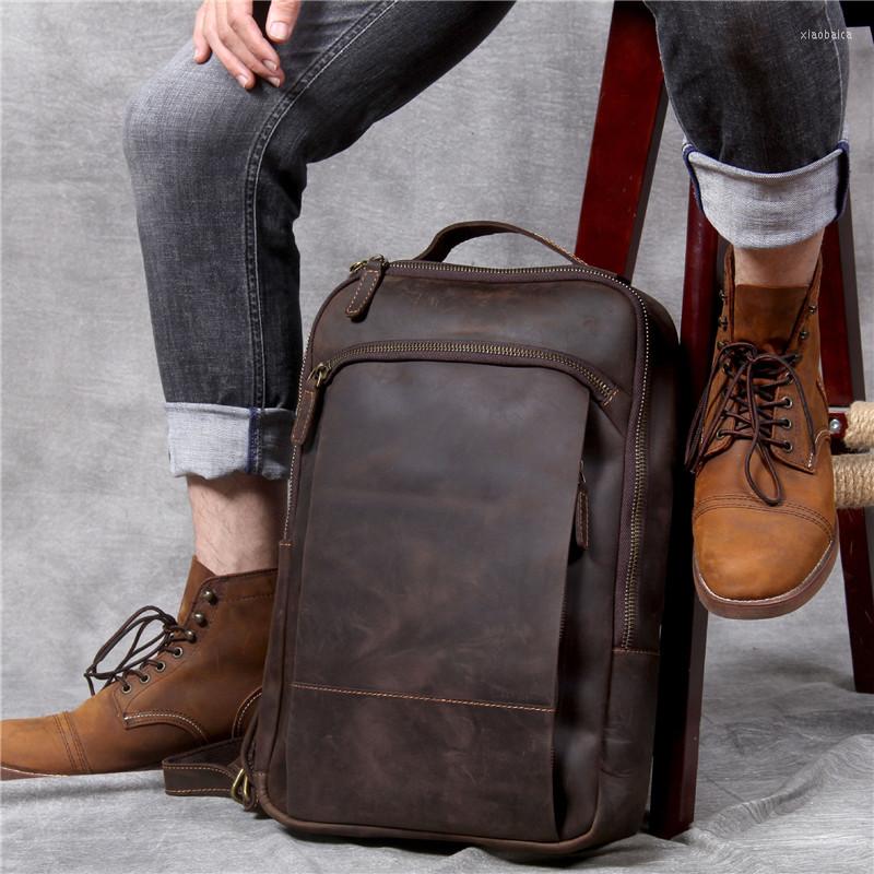 Backpack Vintage Simple Genuine Leather Men's Women's Large Capacity 15-inch Laptop Bagpack Travel Bookbags, Brown
Backpack Vintage Simple Genuine Leather Men's Women's Large Capacity 15-inch Laptop Bagpack Travel Bookbags, Brown