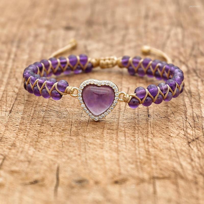 Charm Bracelets Handmade Fashion Jewelry Bracelet For Women Natural Stone Purple Crystal Rhinestone Heart Shape Lover Friendship
Charm Bracelets Handmade Fashion Jewelry Bracelet For Women Natural Stone Purple Crystal Rhinestone Heart Shape Lover Friendship