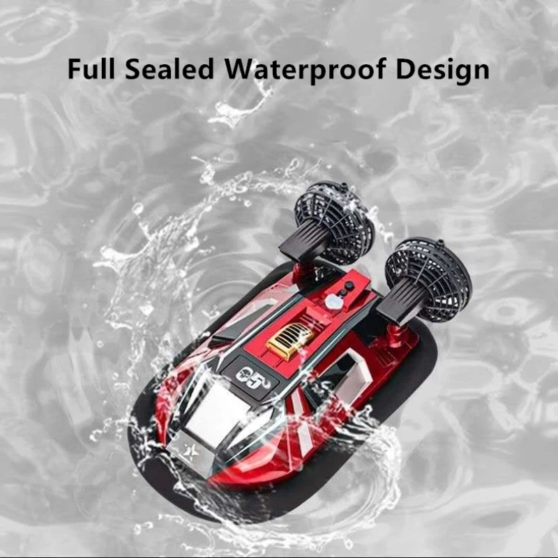 Electric/RC Boats Dual Motor Amphibous Remote Control Hovercraft 20KM/H 2.4G Anti-Collision Fuselage 2-Way Navigation Waterproof RC Boat Water toy 230