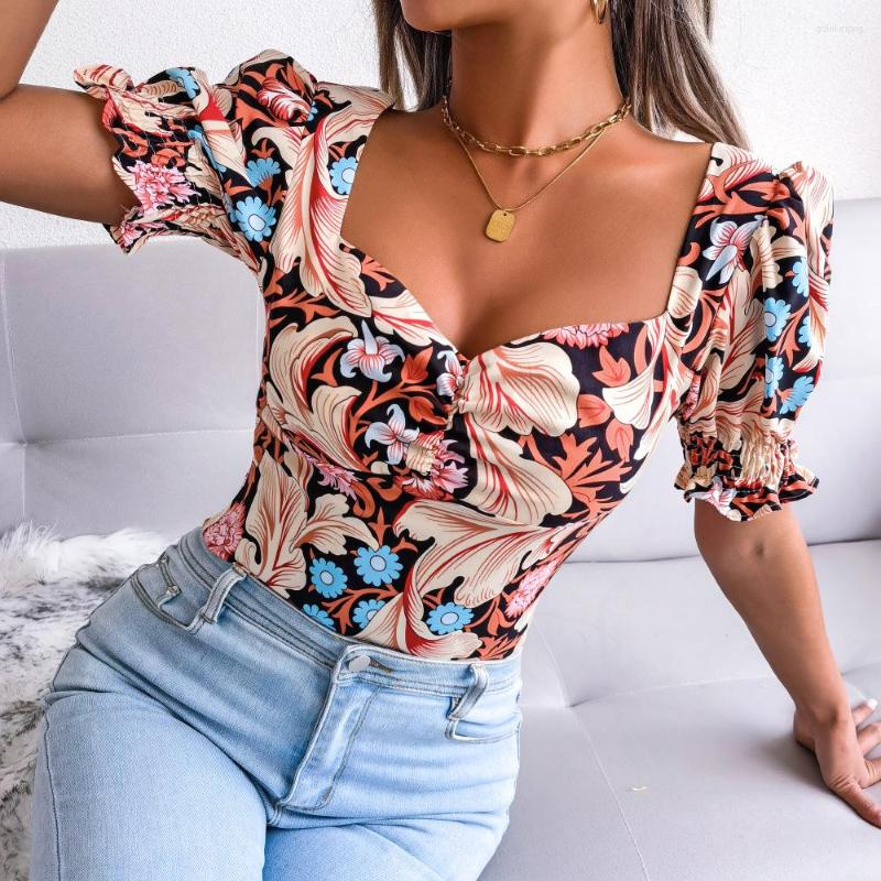 Women' Blouses Sexy Square Neck Floral Chiffon Shirt Top Spring Summer Fashion Print Women Chic Short Blouse, Blue
Women' Blouses Sexy Square Neck Floral Chiffon Shirt Top Spring Summer Fashion Print Women Chic Short Blouse, Blue