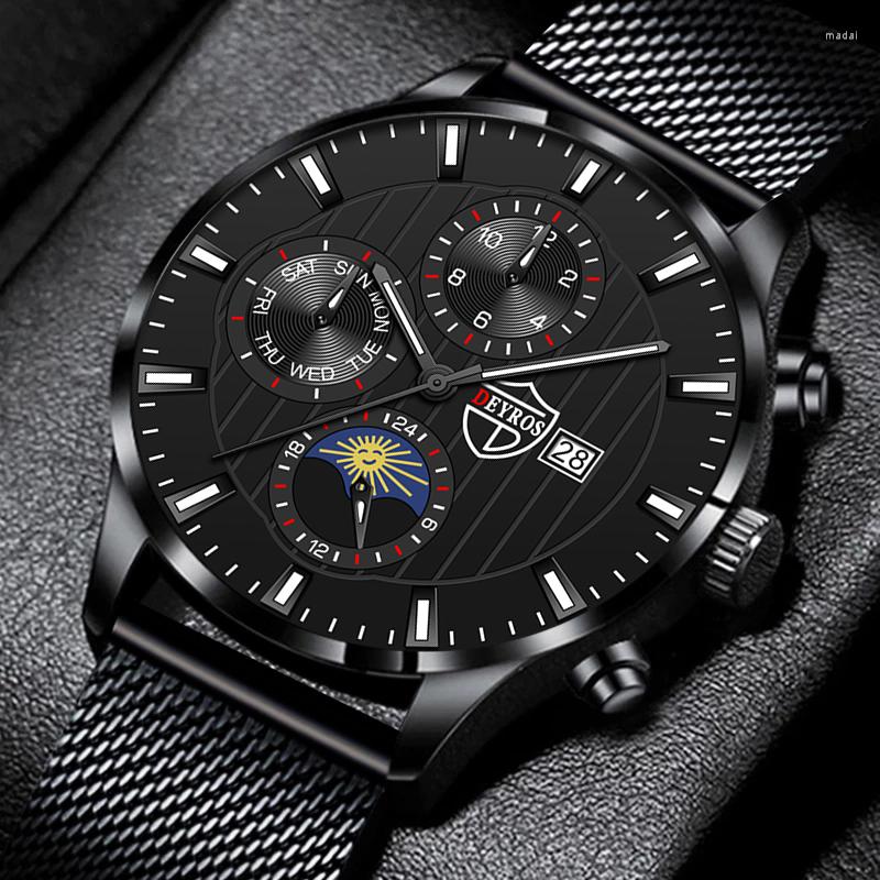 Wristwatches 2023 Fashion Mens Watches Luxury Stainless Steel Mesh Belt Quartz Watch Men Business Casual Luminous Clock Relogio Masculino, Leather black gold
Wristwatches 2023 Fashion Mens Watches Luxury Stainless Steel Mesh Belt Quartz Watch Men Business Casual Luminous Clock Relogio Masculino, Leather black gold