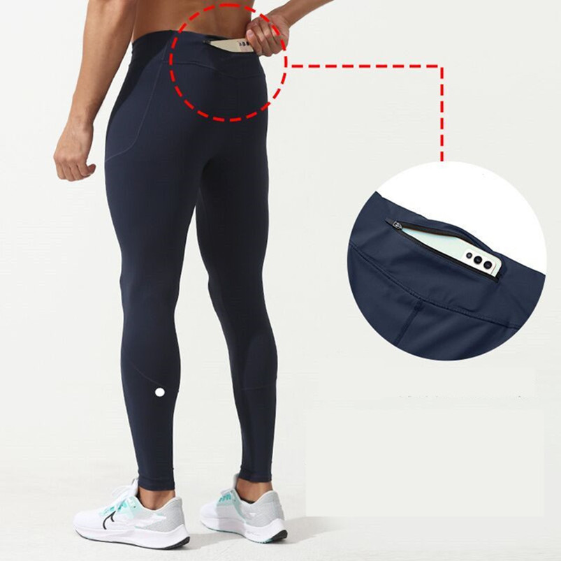 

lu Men Joggers Long Pants Sport Yoga Outfit Sports Pockets Sweatpants Jogging Pants Mens Casual Elastic Waist Fitness pdd418B, Blue